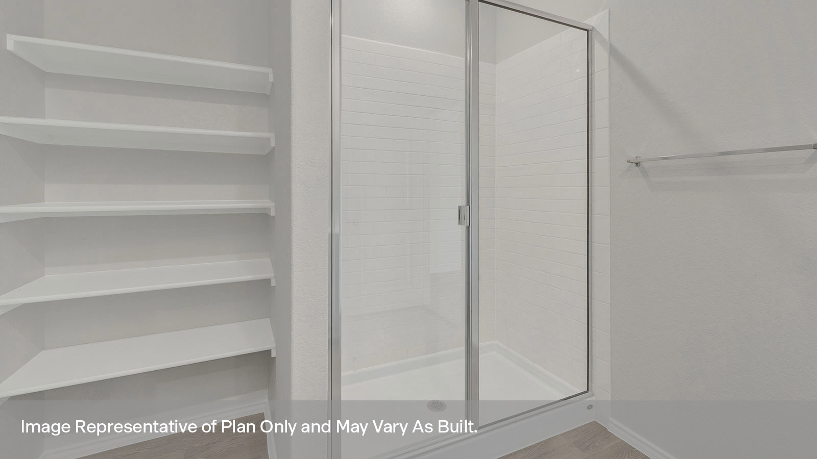 Arroyo Ranch Naples Floorplan Bathroom Shower and Shelving