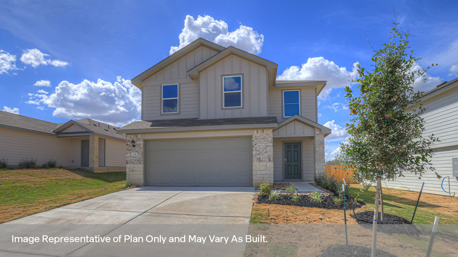 Davis floorplan B elevation rendering.