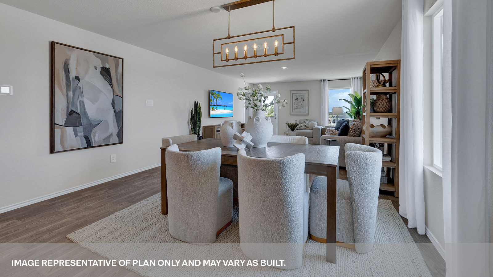 Dining room opening to the kitchen.