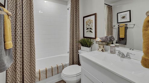Bollinger Irvine plan hall bathroom