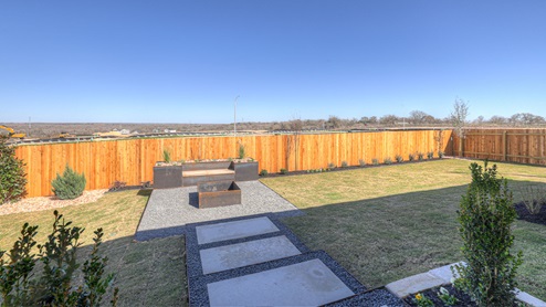 Bollinger Irvine plan fenced backyard