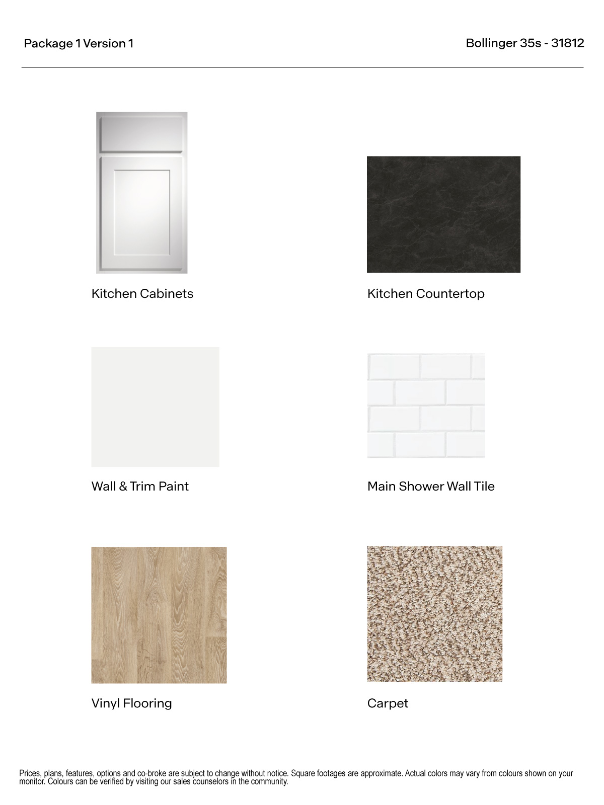 Bollinger Version 1 Package 1 White Cabinets and Wilsonart Lisola Kitchen Countertop