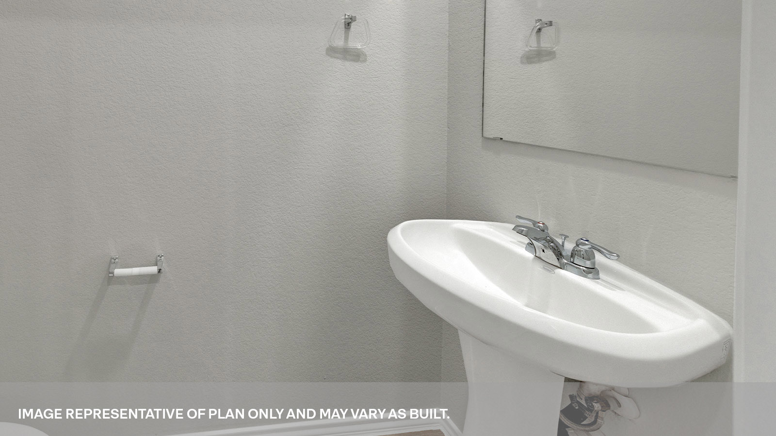 Single Sink in the powder room.