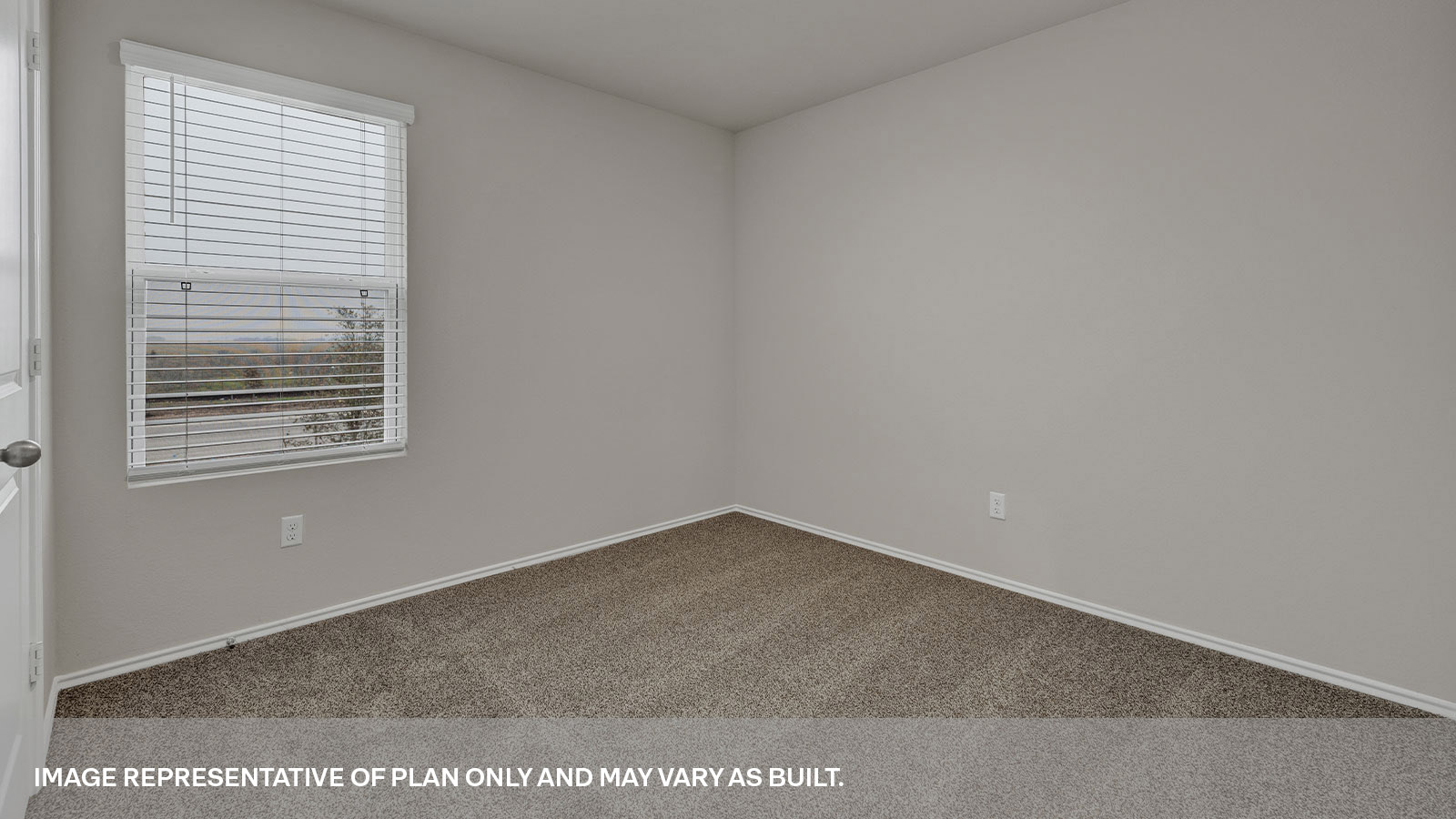 Bedroom 3 with carpeting with one window.