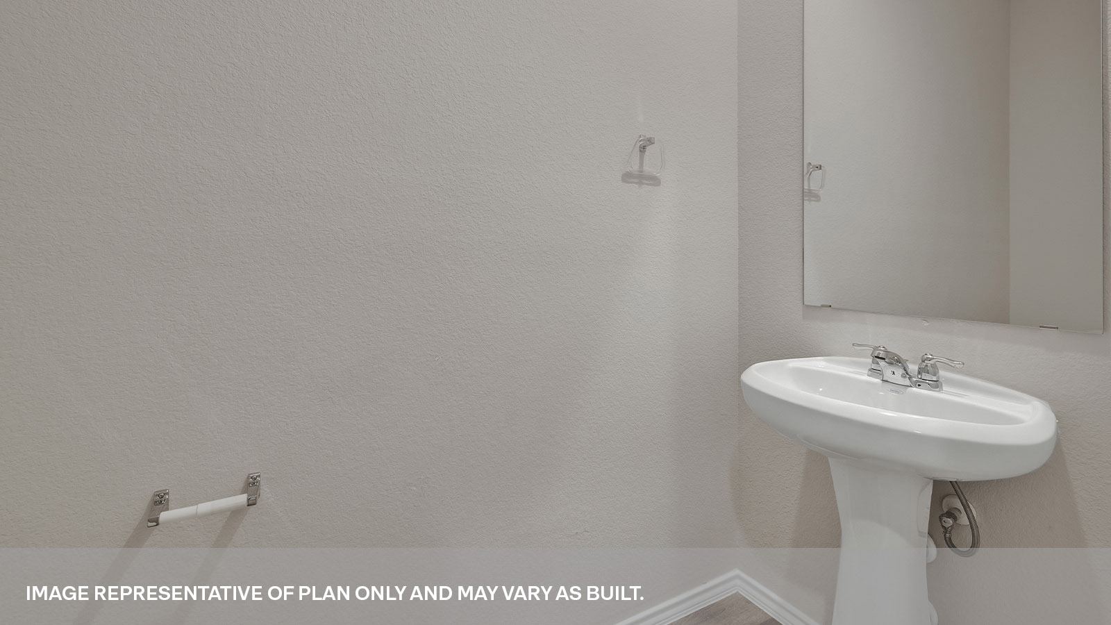 Single Sink in the powder room.