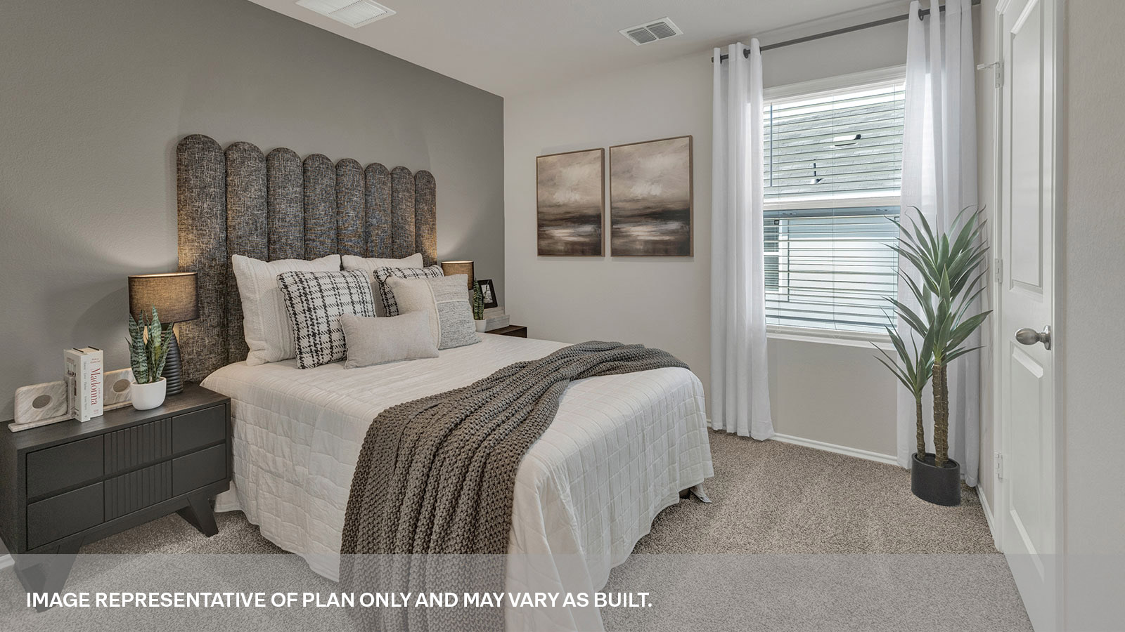 Bedroom 3 with carpeting with one window.