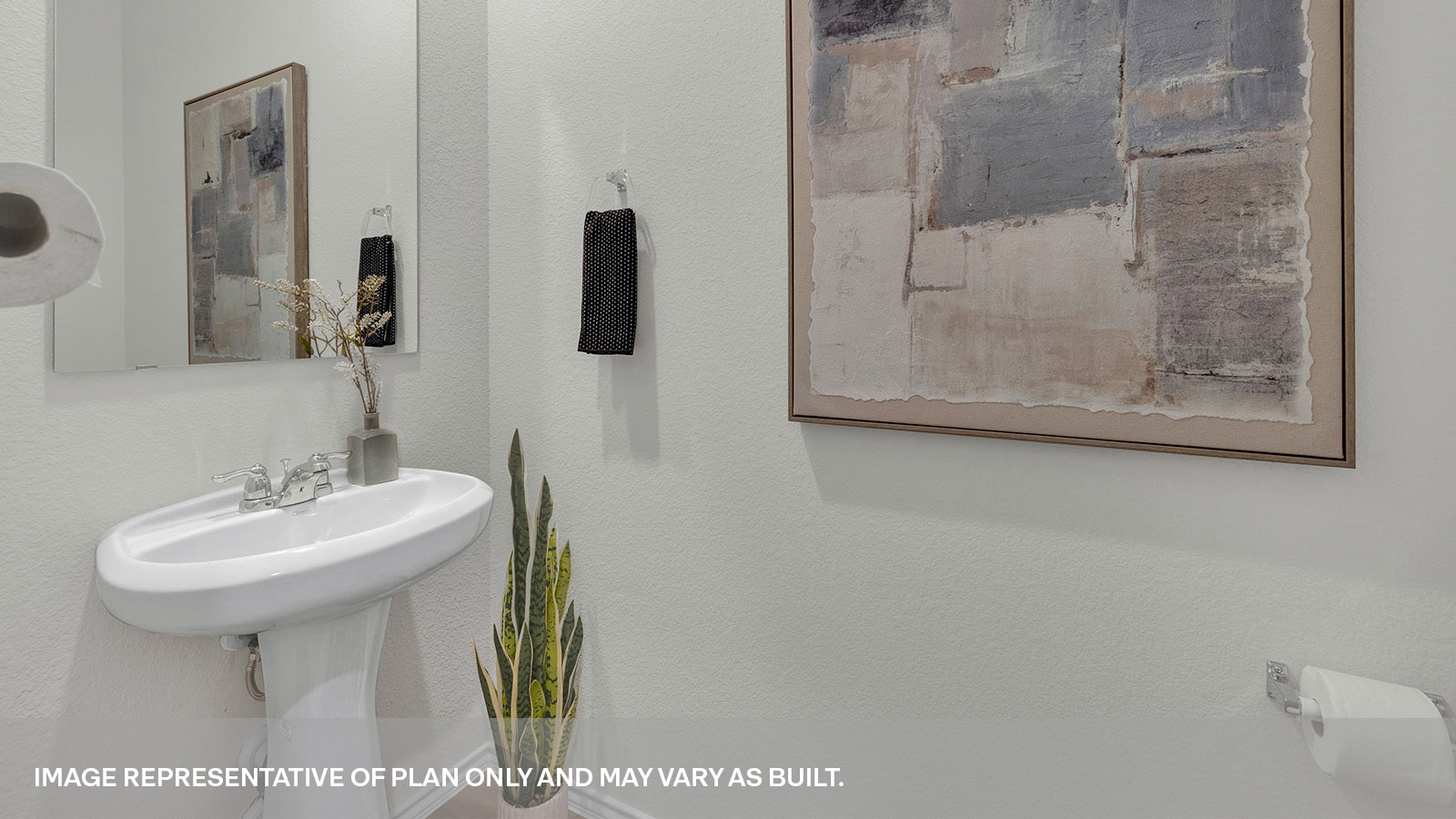 Single Sink in the powder room.