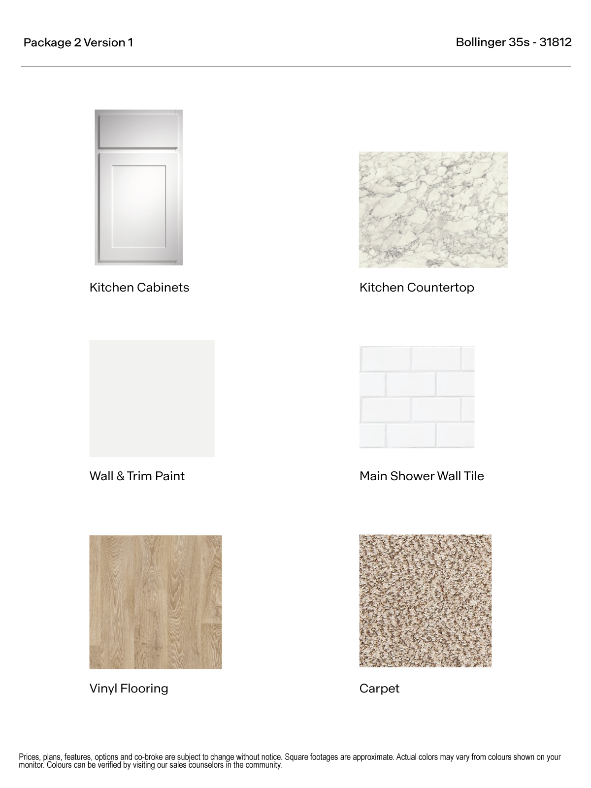 Bollinger Version 1 Package 2 White Cabinets and Wilsonart Marmo Bianco Countertop