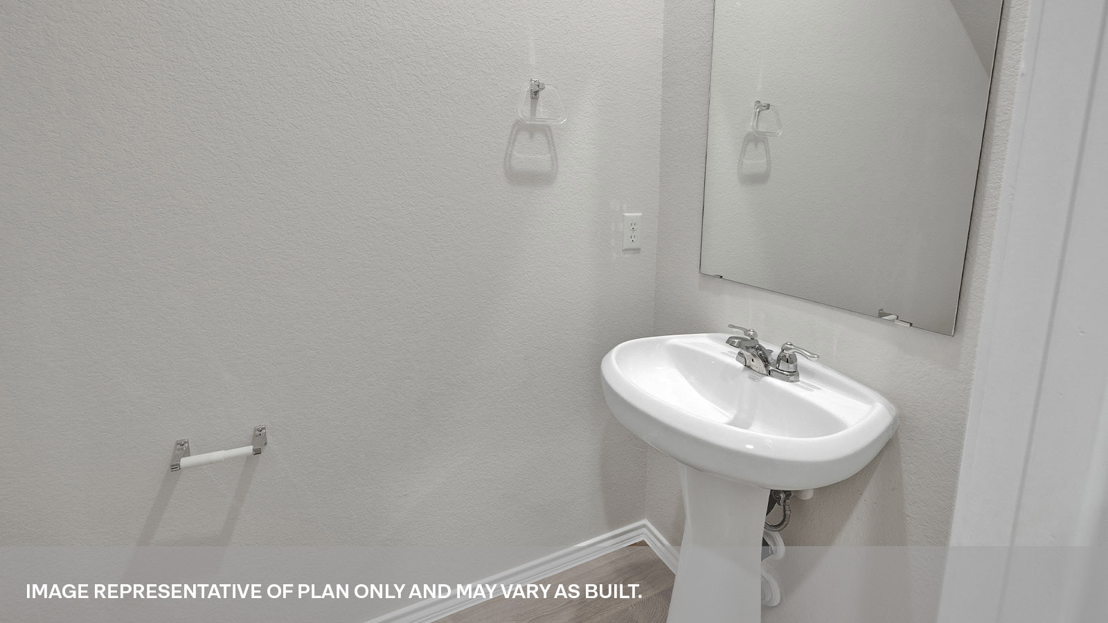 Single Sink in the powder room.