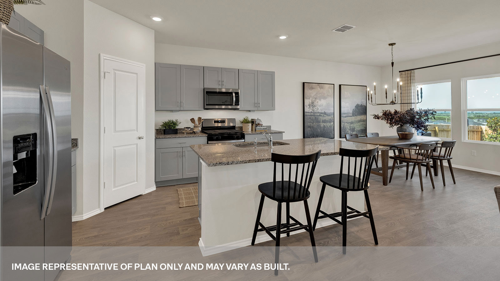 Kitchen island overlooking the living room.