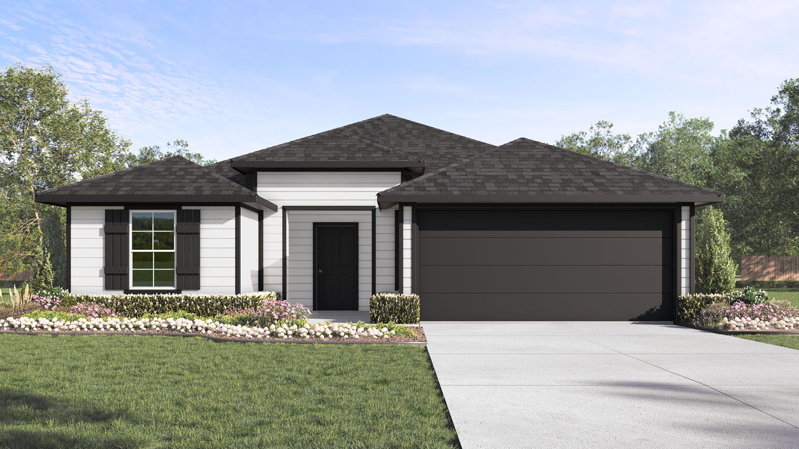 Bollinger Denton J Elevation Rendering 3 bedroom 2 bath One Story