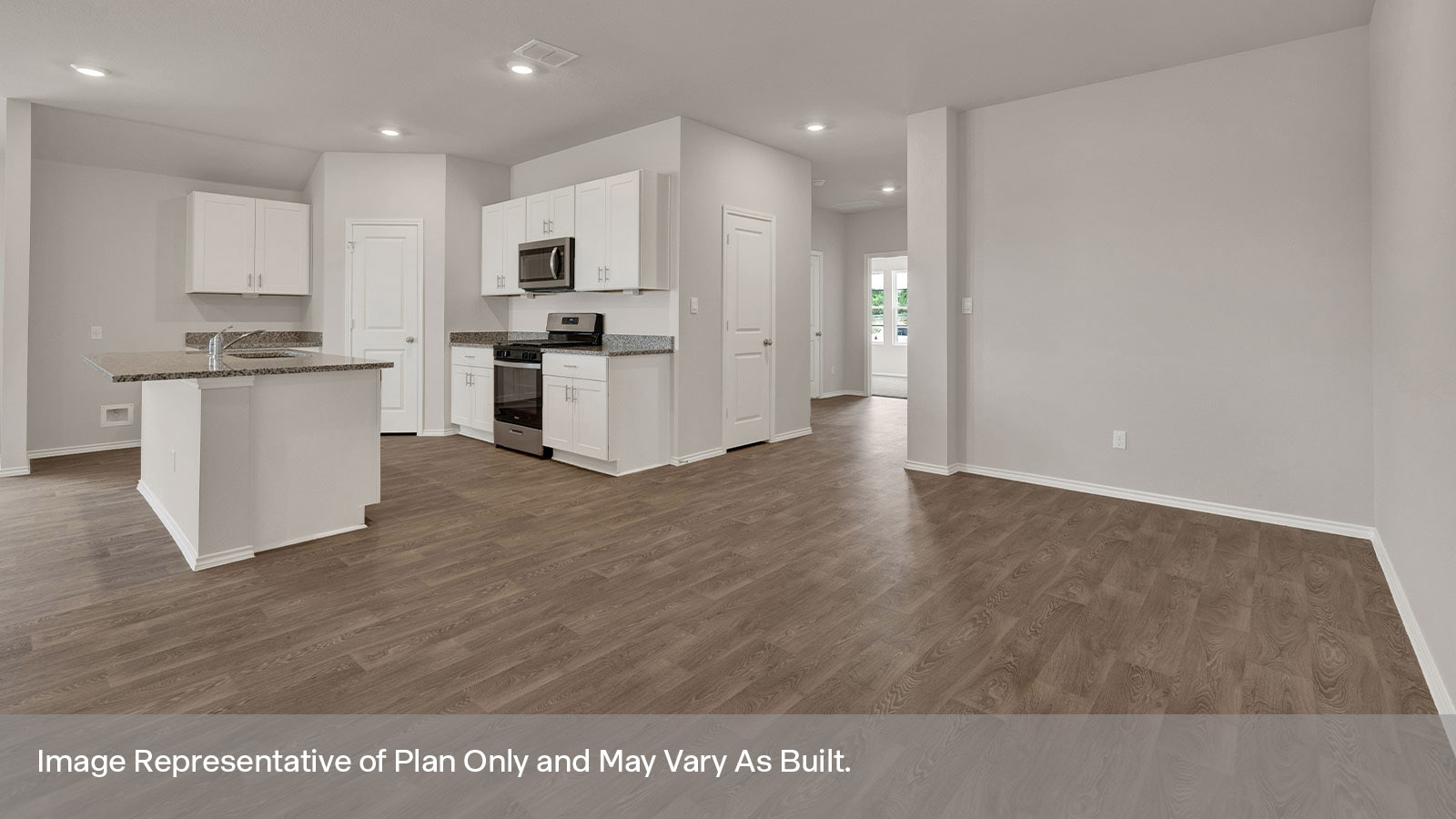 Kitchen island overlooking the living room.