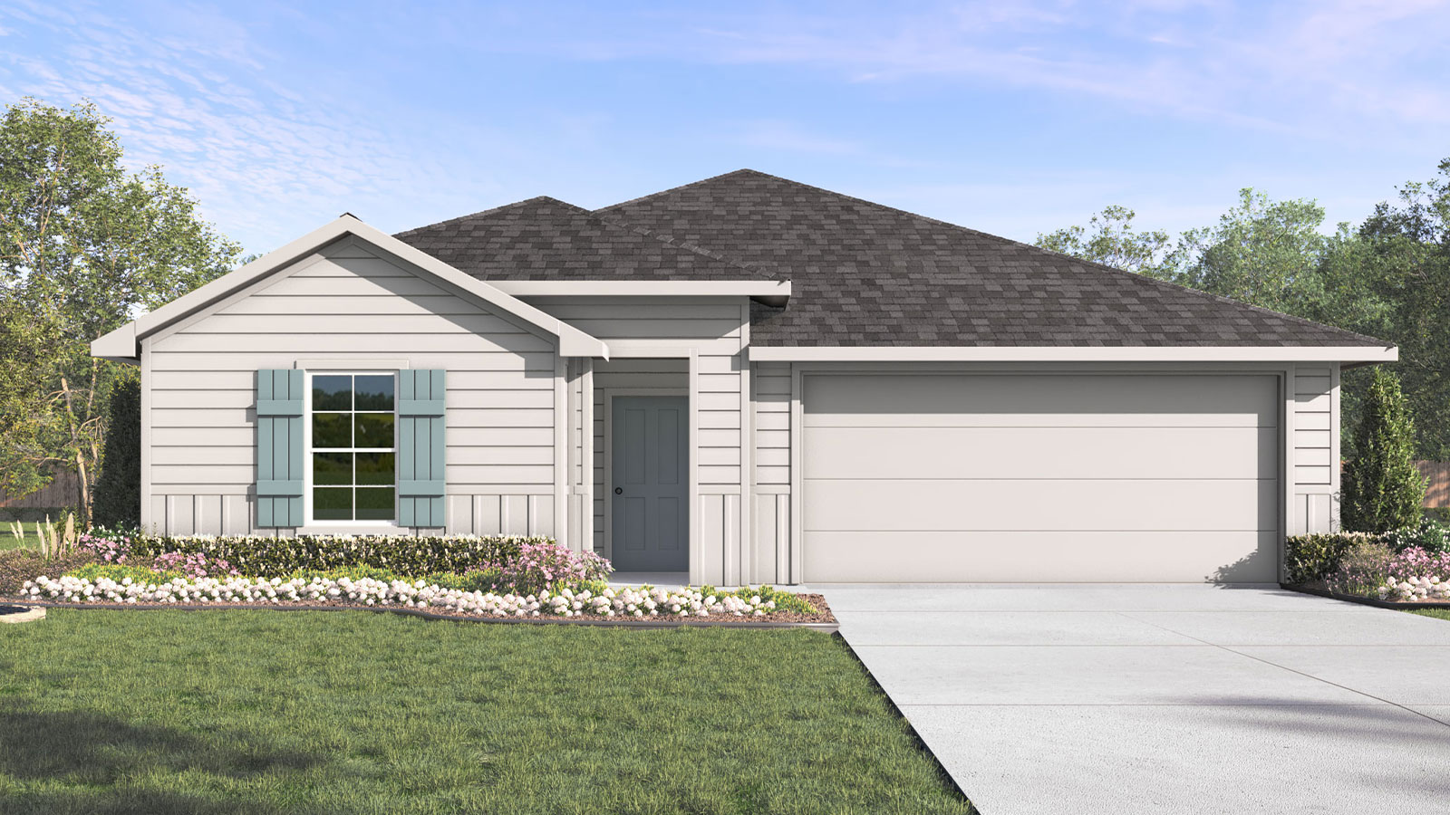 Bollinger Lakeway J Elevation Rendering 4 bedroom 3 bath One Story