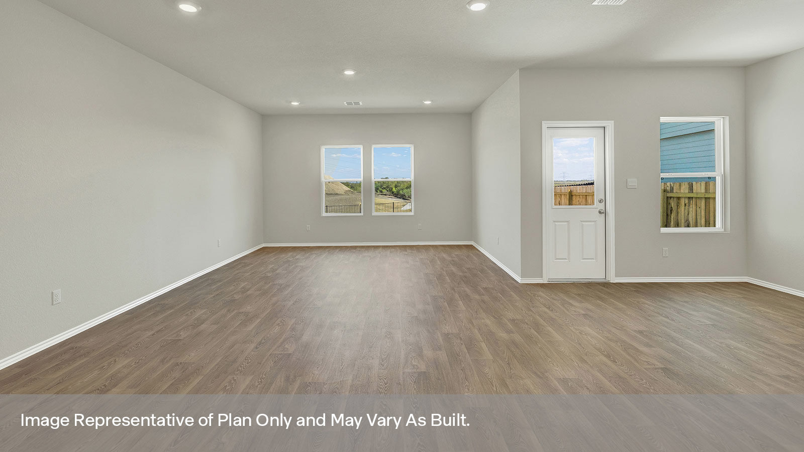 Kitchen island overlooking the dining room and living room.