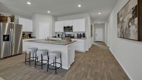Kitchen and entry hallway.