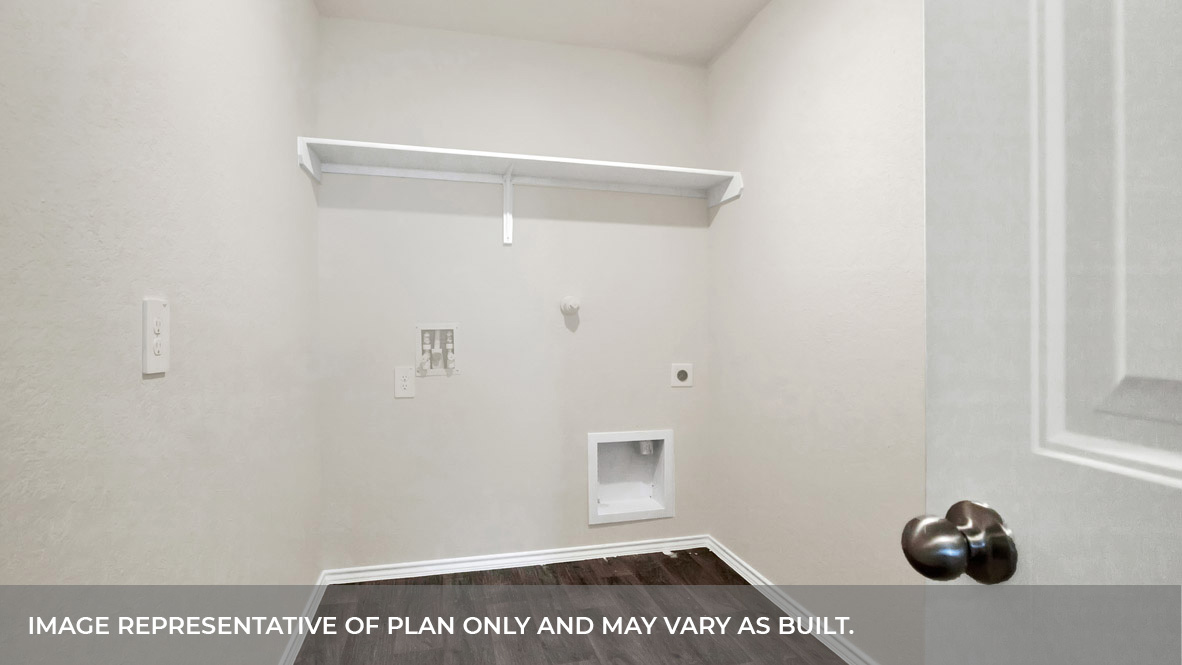 Laundry room washer/dryer connections.