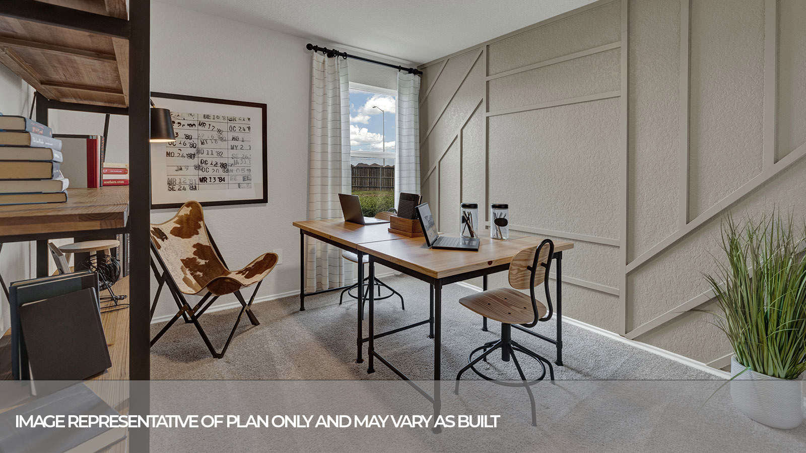 Study with carpeting and one window.