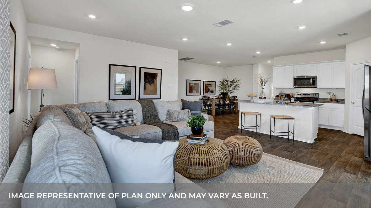 Navarro Fields Lakeway Floorplan Living and Kitchen