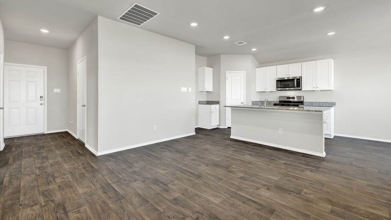 Navarro Fields Zavalla  Floorplan Living Room Kitchen and Entry