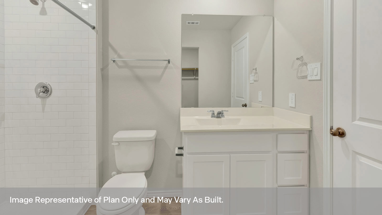 Main bathroom with vanity and toilet.