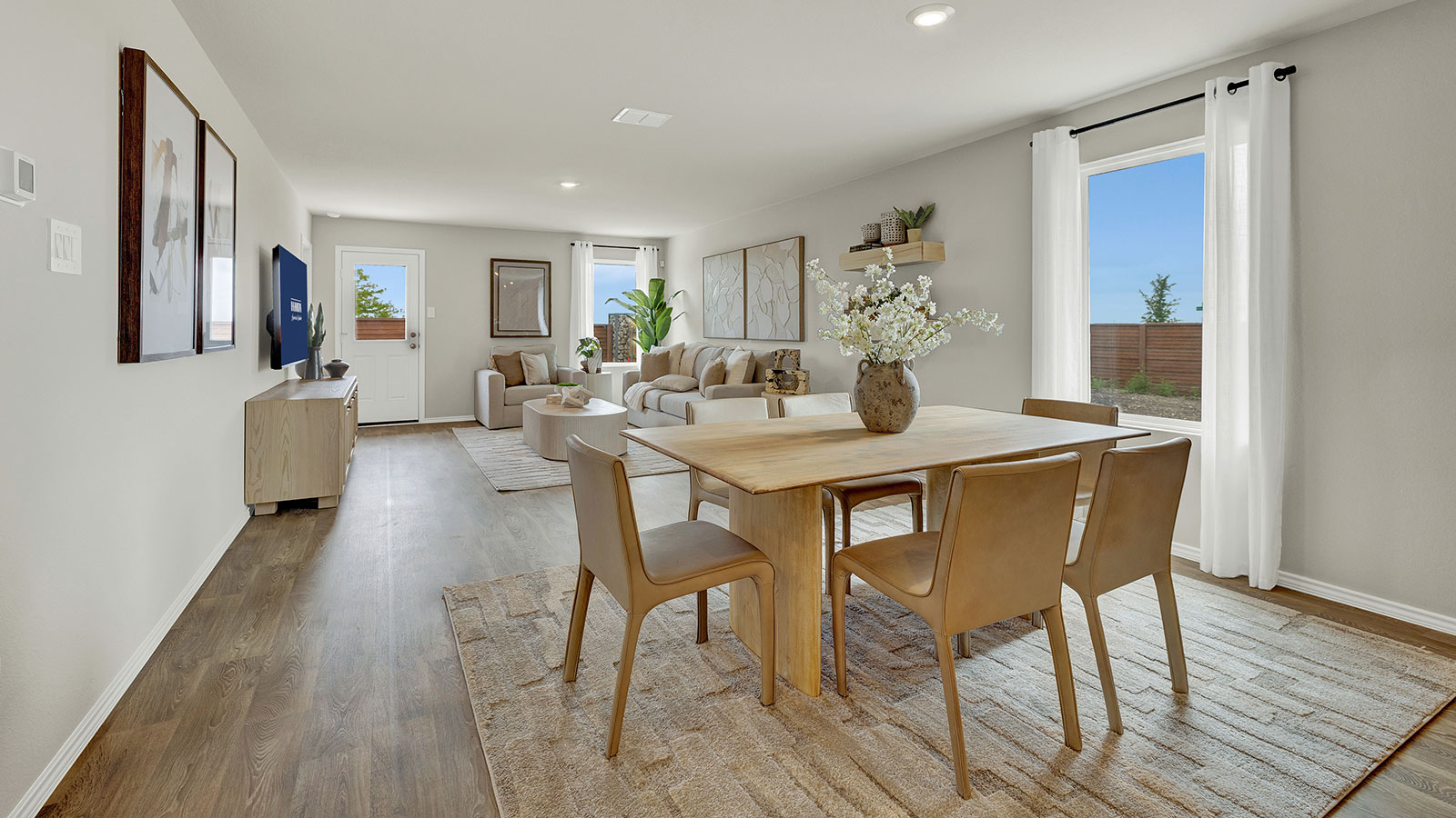 Dining room opening to the living room.