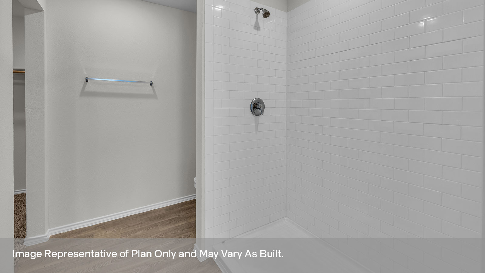 Main bathroom with single sink vanity.