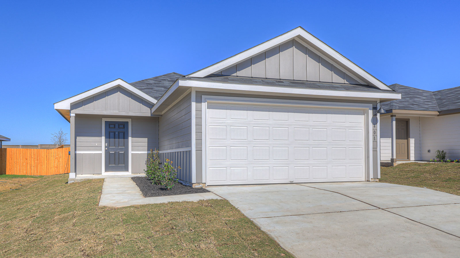 Single-story with farmhouse exteriors.