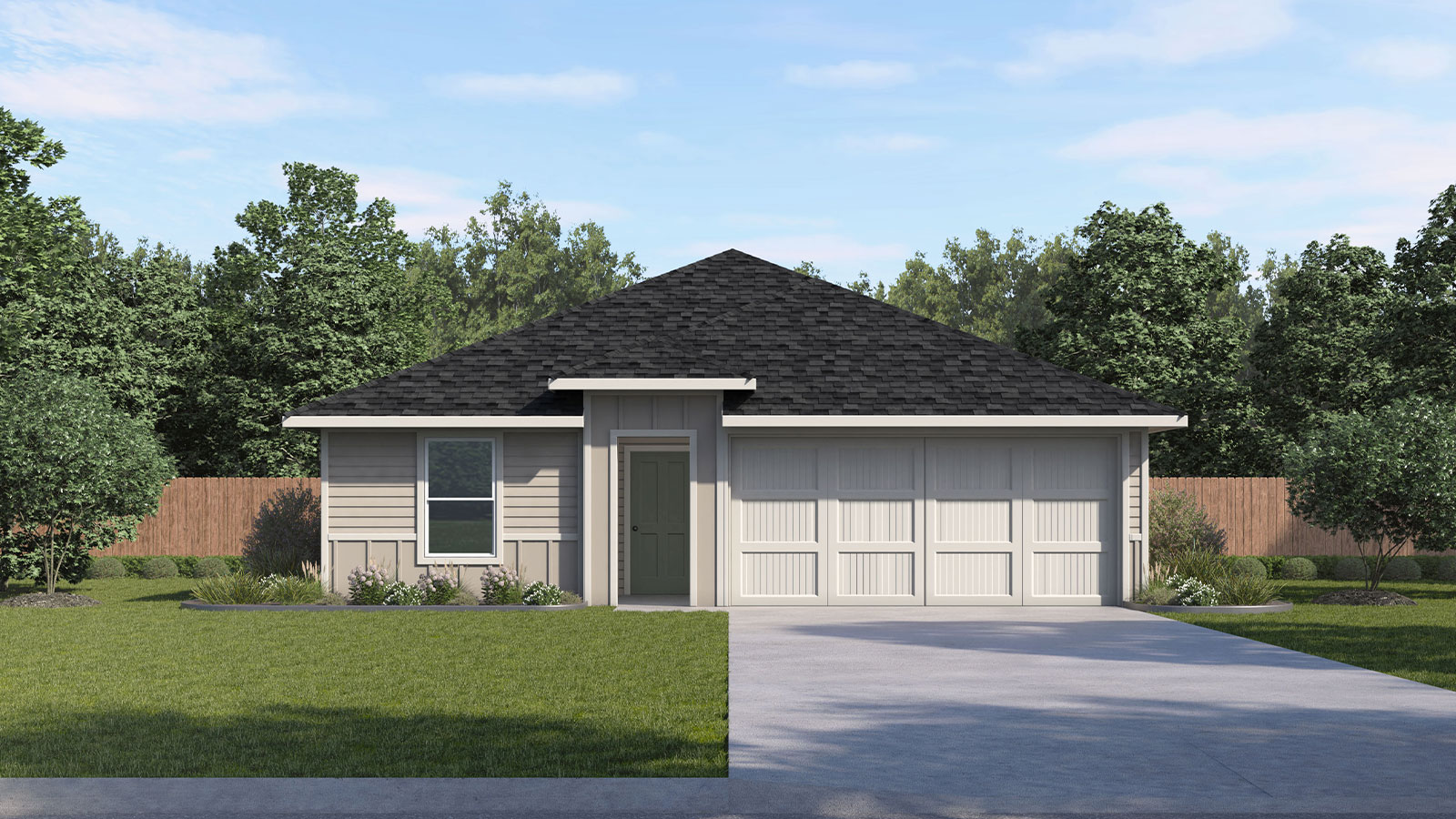 The Carson floorplan K elevation rendering.