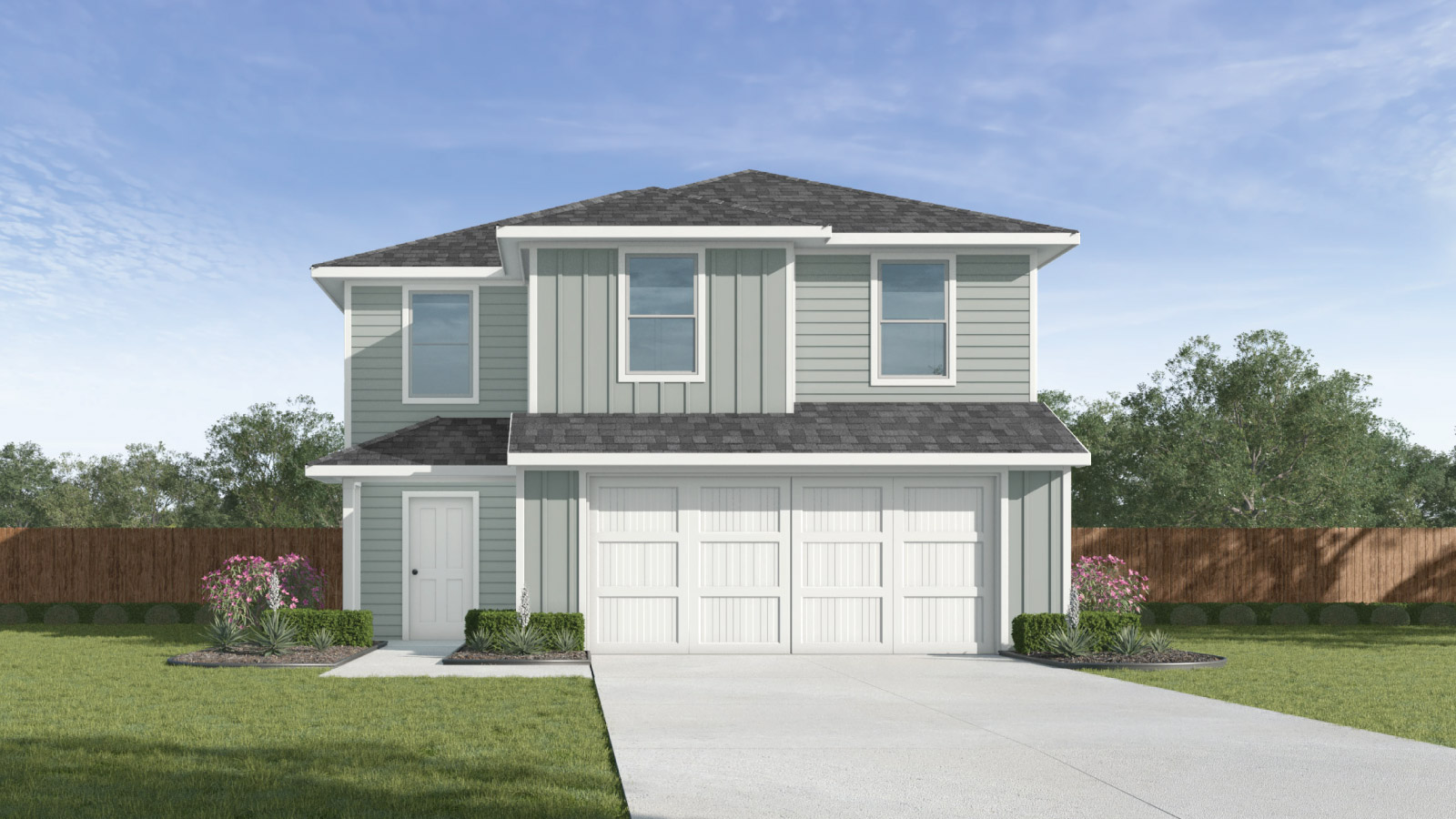 Davis floorplan J elevation rendering