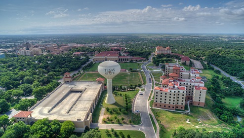 Texas State University Arieal photo.