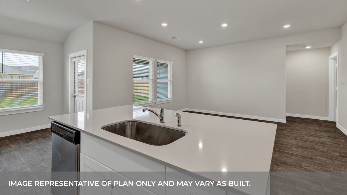 Kitchen island overlooking the living room.