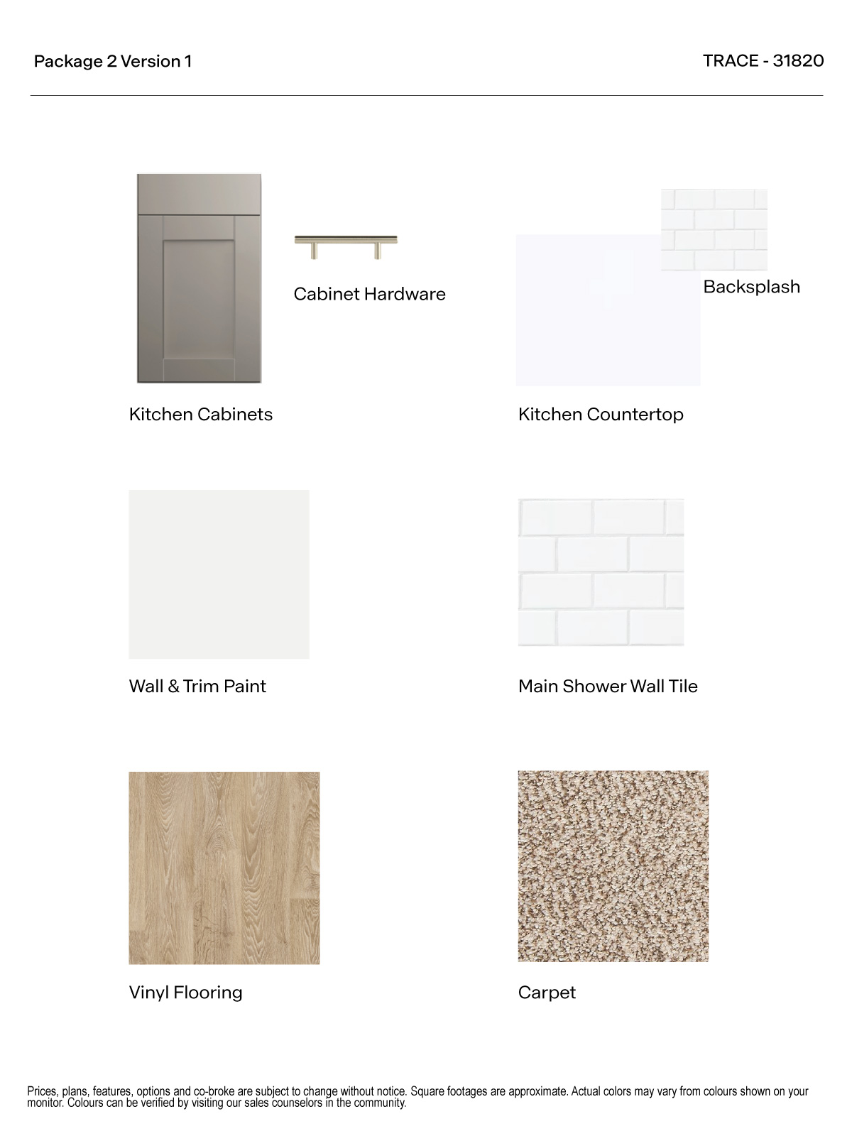 Trace Version 1 Package 2 Gray Cabinets with hardware and quartz kitchen countertop