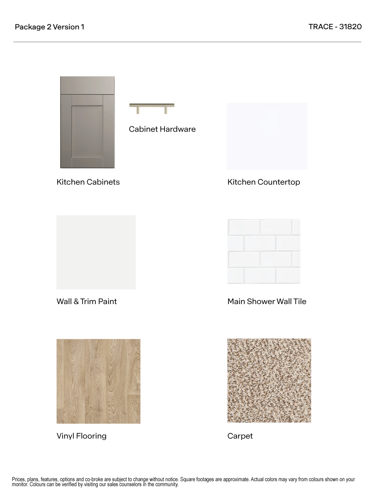 Trace Version 1 Package 2 Gray Cabinets with hardware and quartz kitchen countertop