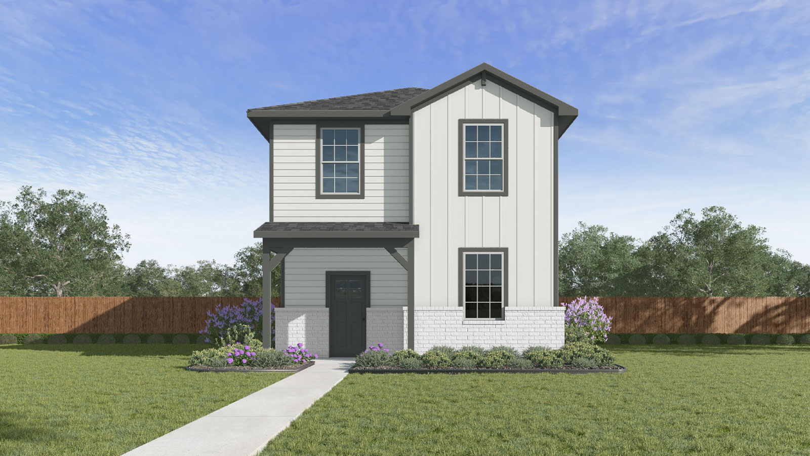 The Madeline floorplan A elevation rendering.