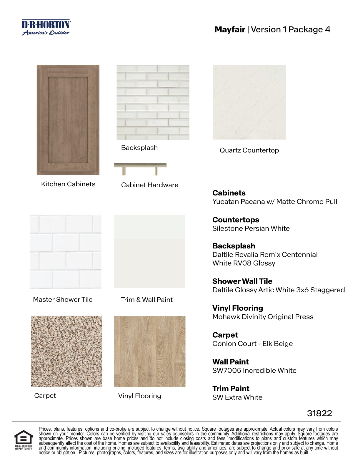 Mayfair Version 1 Package 4 dark brown color cabinets with hardware backsplash and quartz countertops.