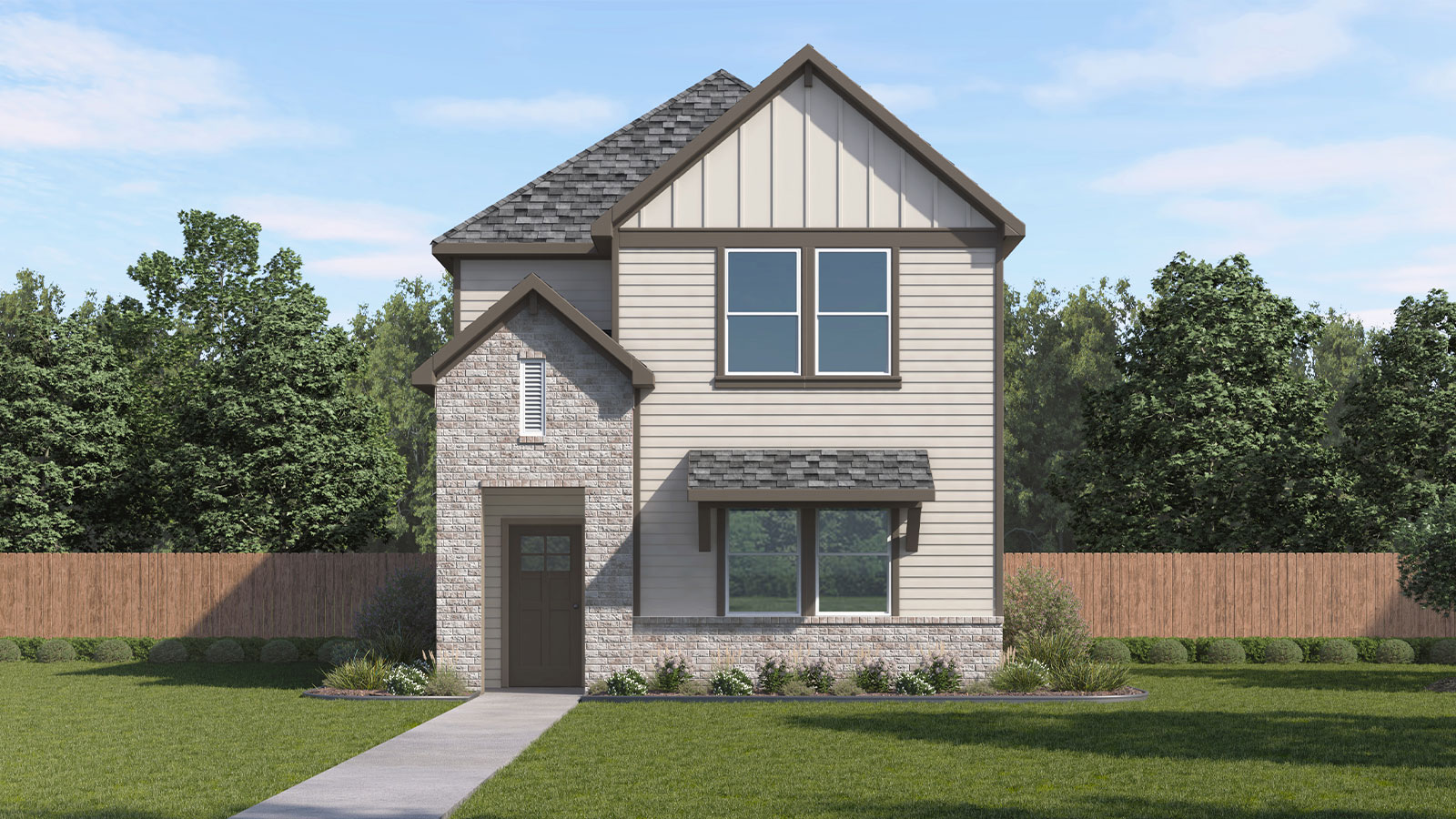 The Blanco floorplan A elevation rendering.