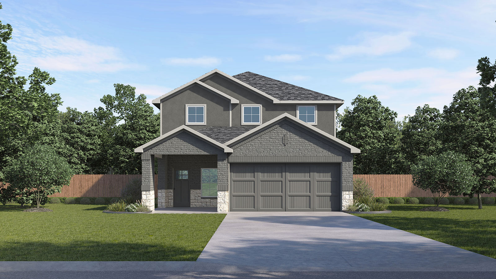 The Nicole floorplan P elevation rendering.