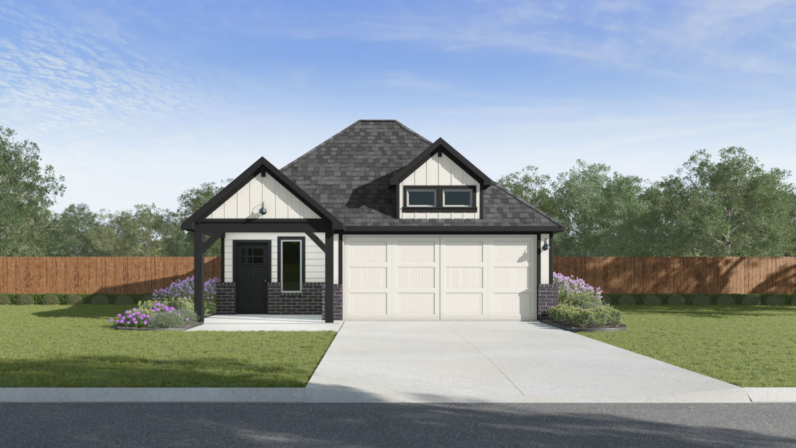 The Caroline floorplan G elevation rendering.