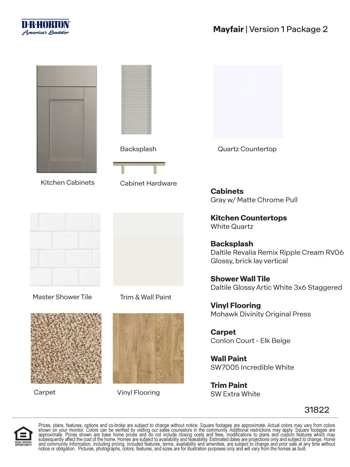 Mayfair Version 1 Package 2 grey cabinets with hardware backsplash and quartz countertops.