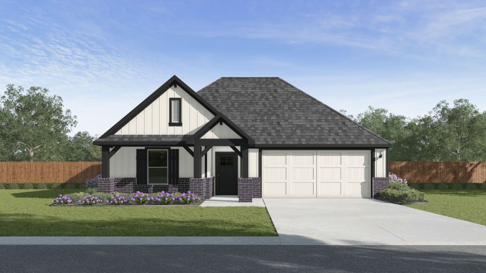 The Lakeway floorplan G elevation rendering.