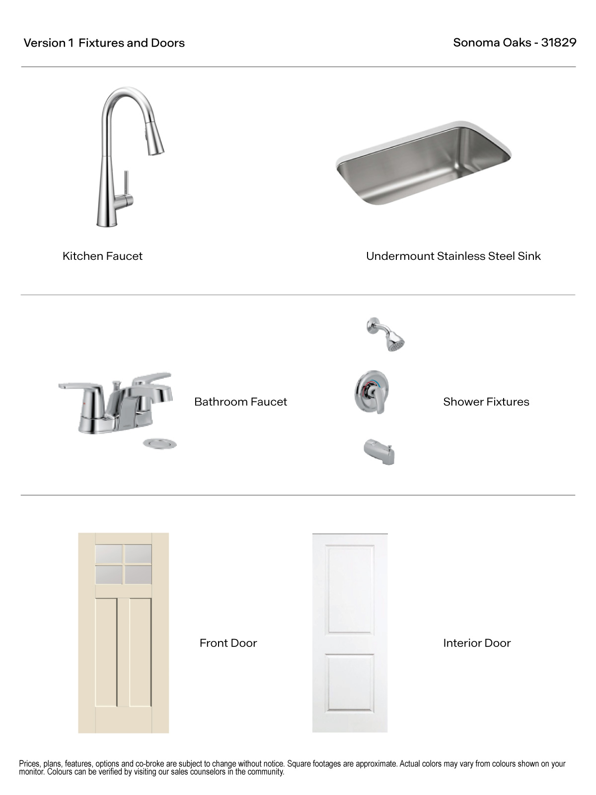Sonoma Oaks Version 1 Fixtures - Doors Product Package Image