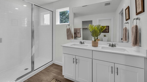 Irving Floorplan Bathroom 1 Shower and Sink