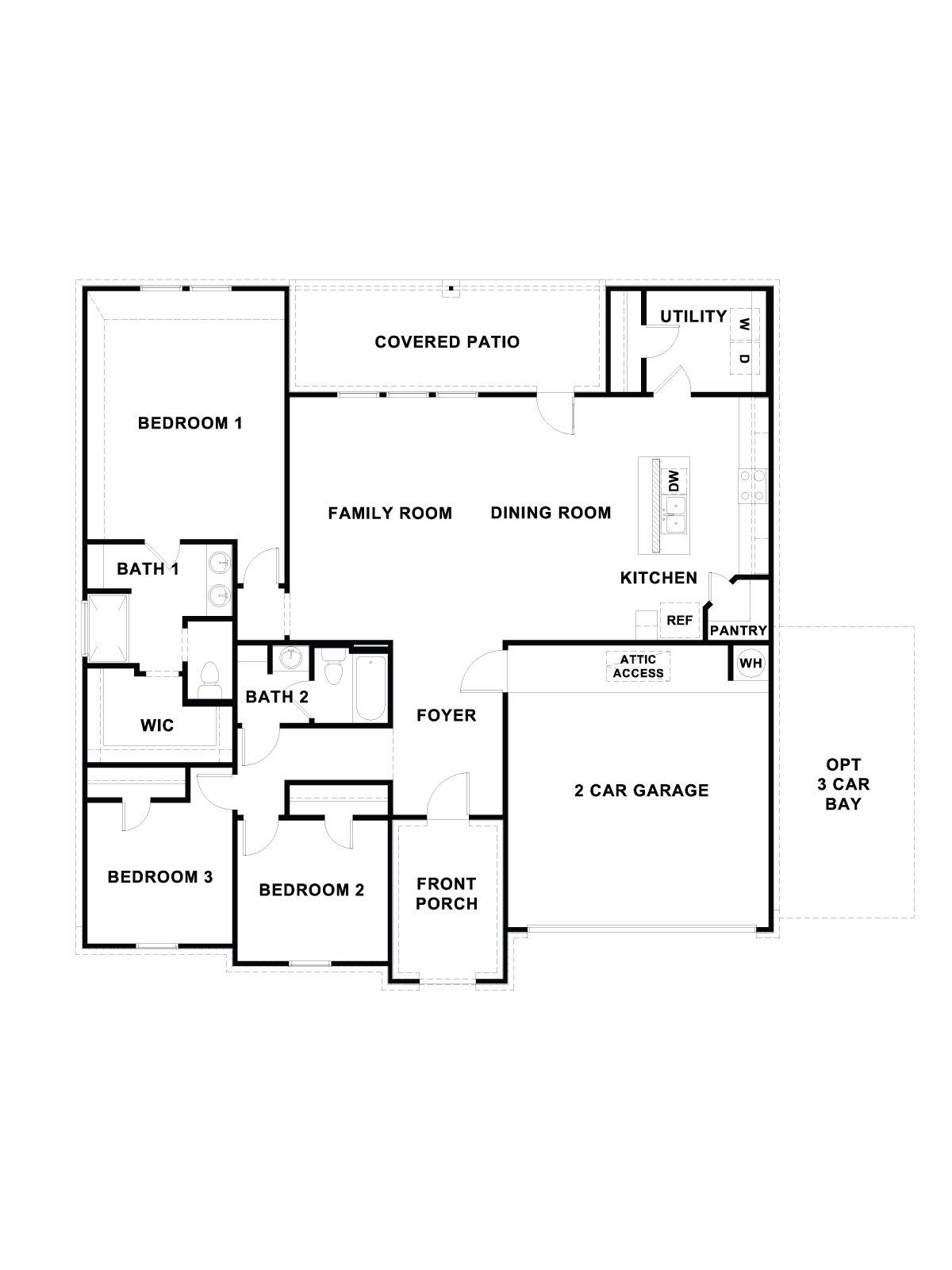 Sonoma Oaks Coleman Floorplan 3 bedroom 2 bath One Story