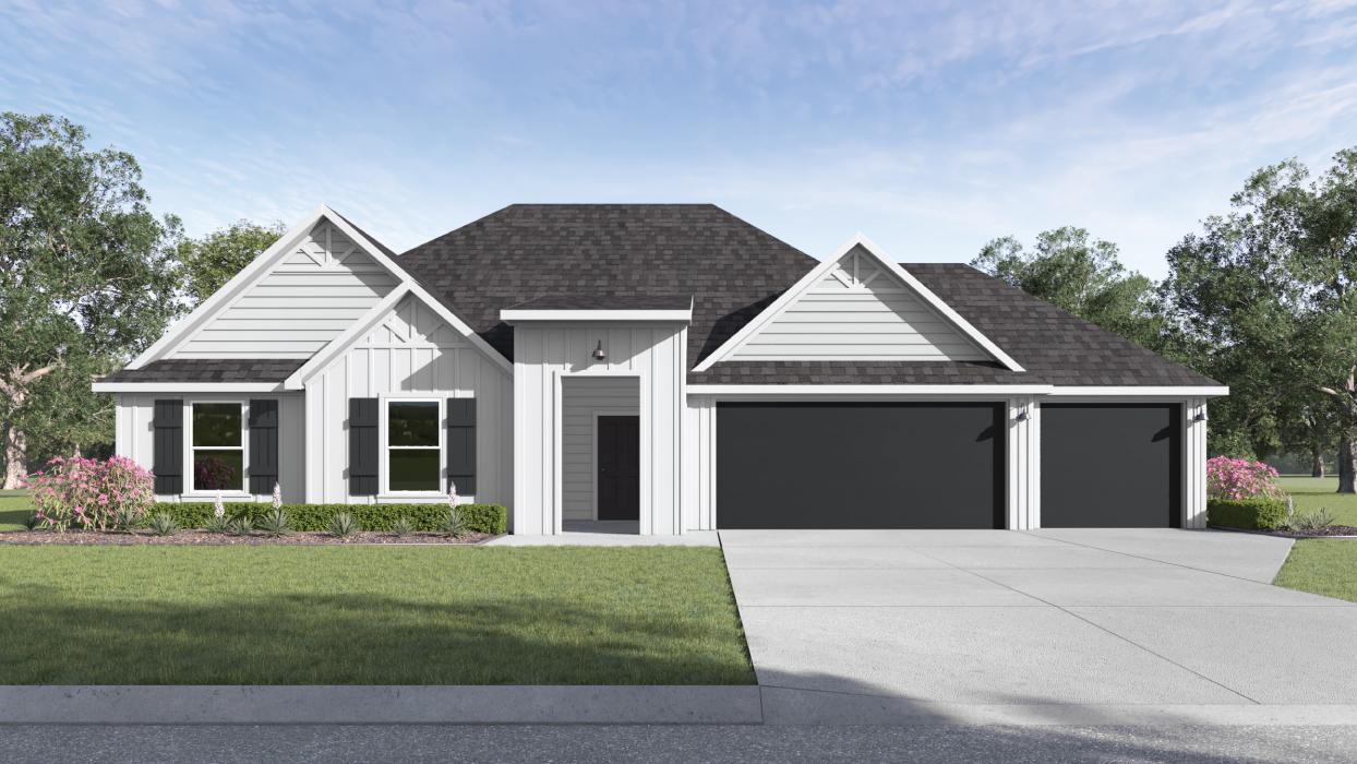 Sonoma Oaks Coleman Floorplan F Elevation 3 bedroom 2 bath 3 Car