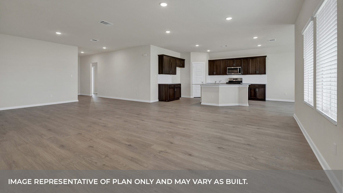 Sonoma Oaks  Frisco Floorplan Family Room and Kitchen