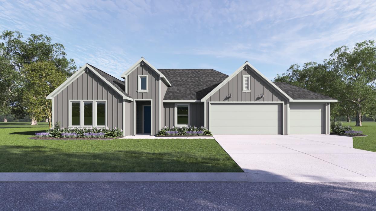Sonoma Oaks Frisco Floorplan Exterior F Elevation Rendering 4 bedroom 2 bath 3 car One Story