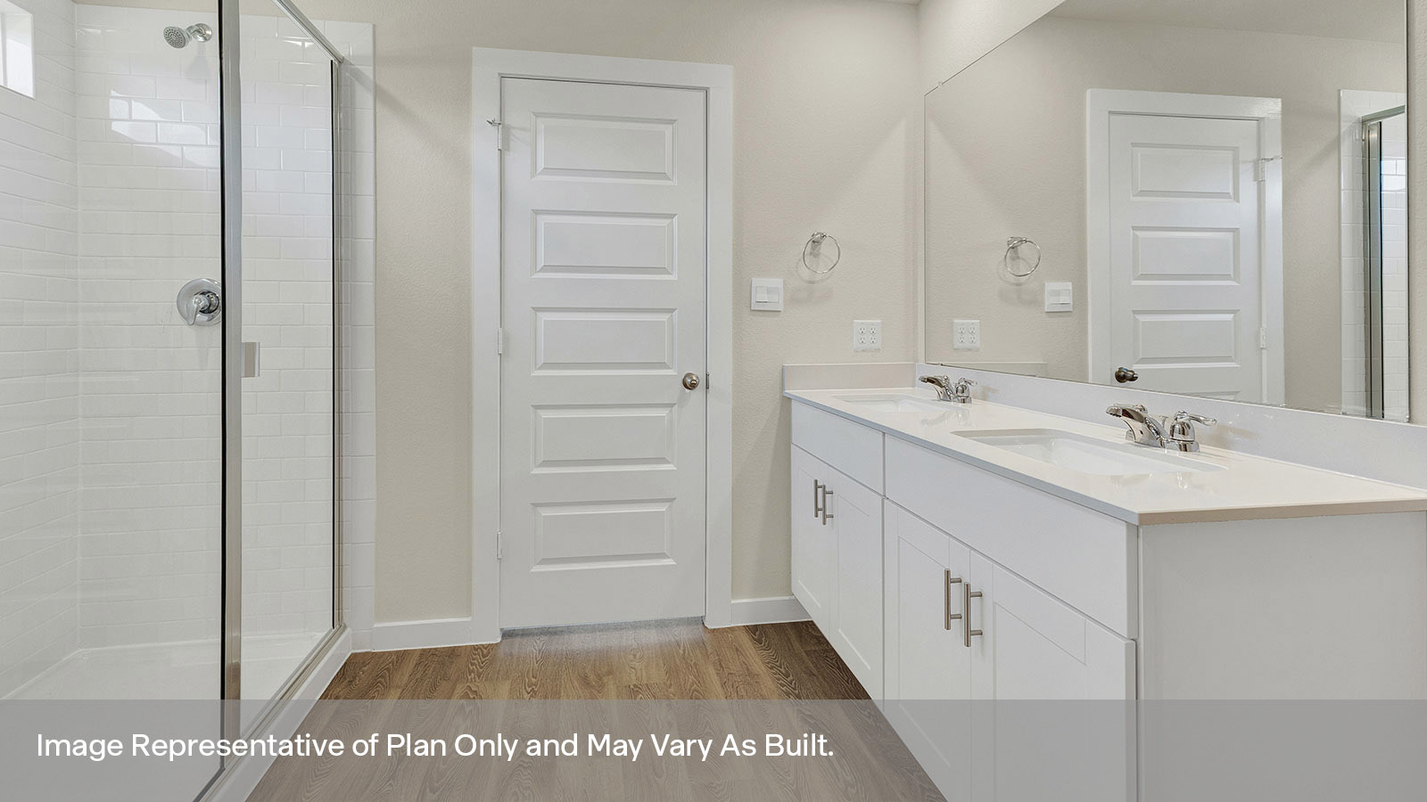 Sonoma Oaks Garland Floorplan Bathroom 1 shower and shelves