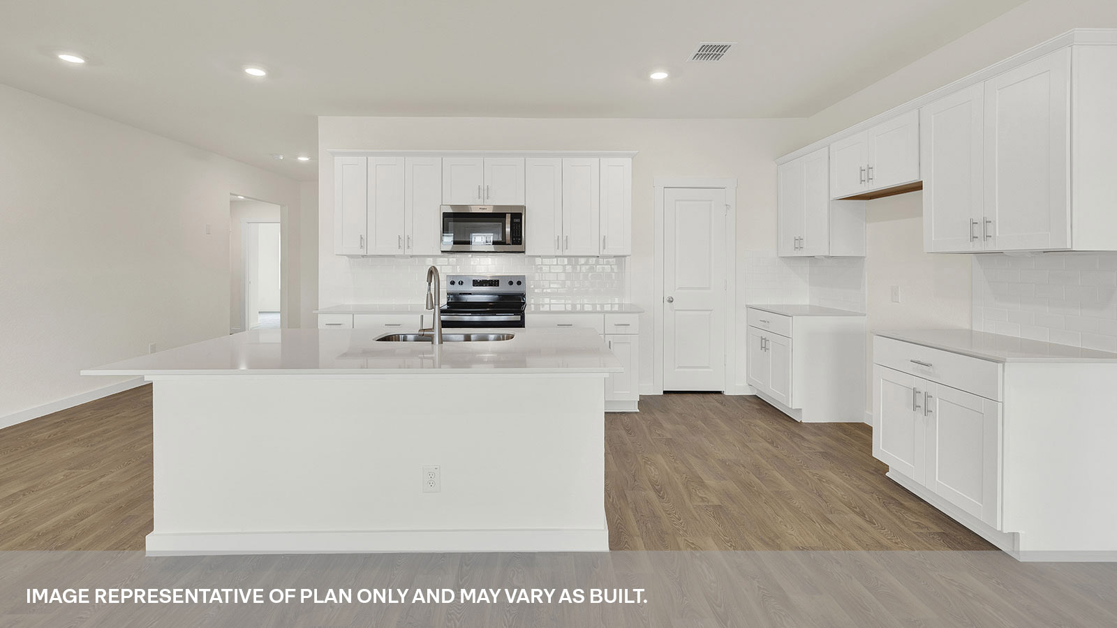 Sonoma Oaks Garland Floorplan Kitchen and Kitchen Island