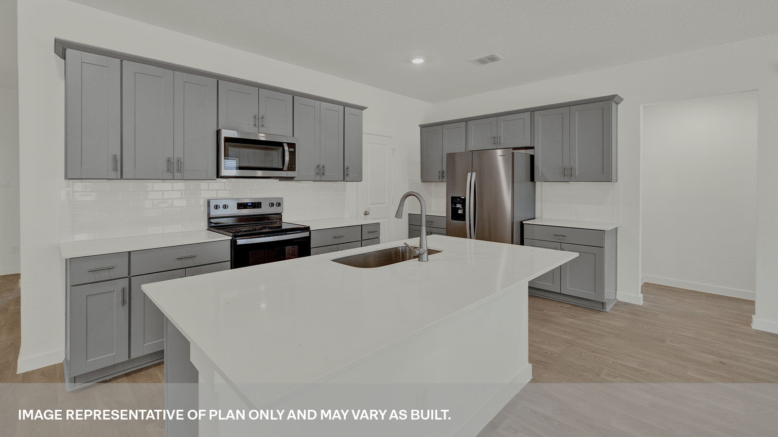 Sonoma Oaks Garland Floorplan Kitchen and Kitchen Island