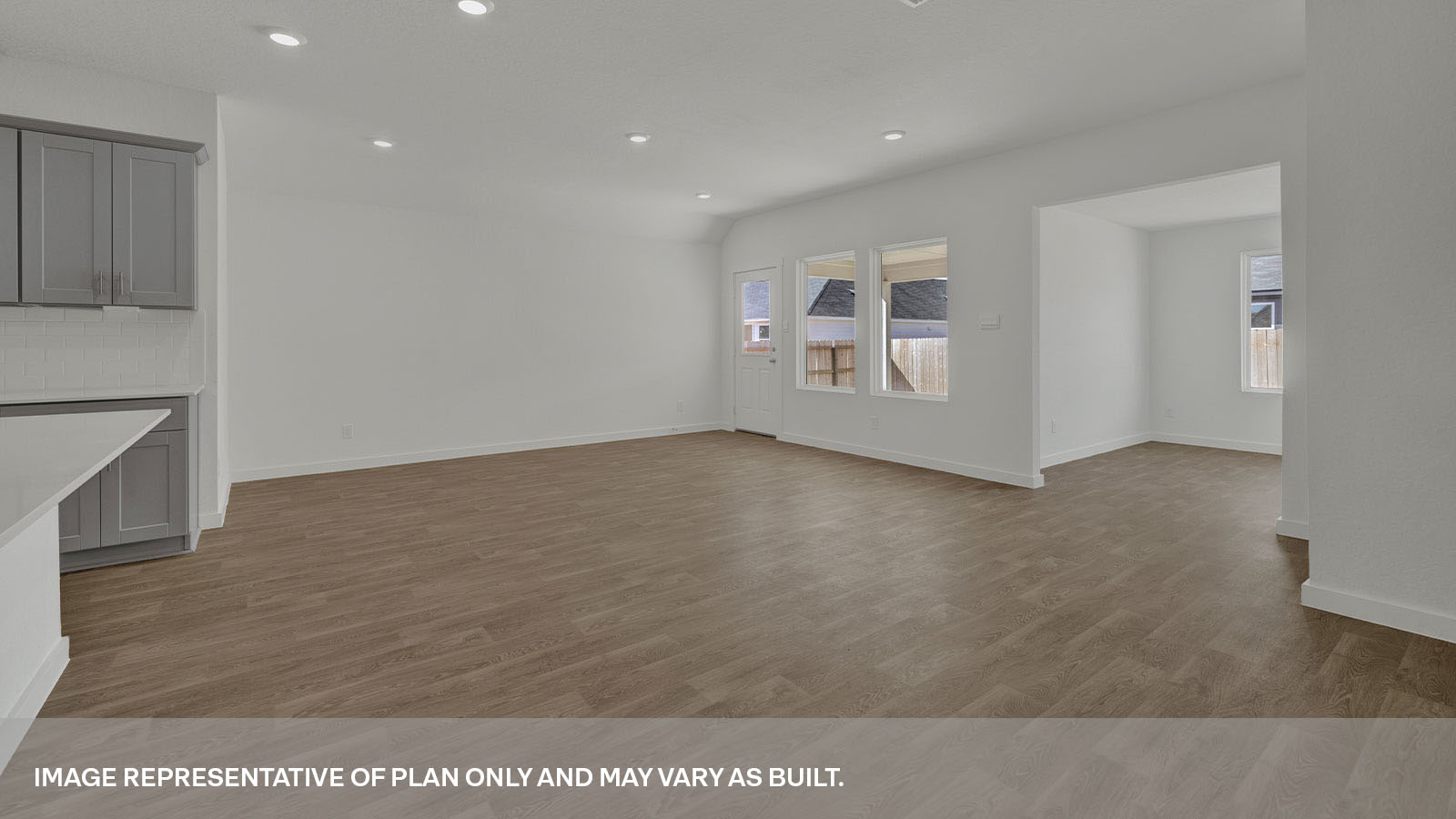 Sonoma Oaks Holden Floorplan Family Room Dining Room and kitchen island